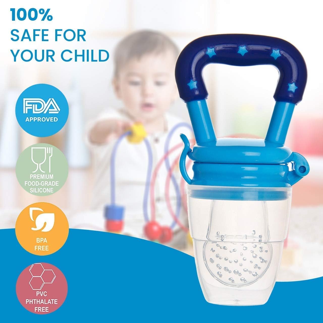 Smart Silicone Fruit Food Feeder & Soother Pacifier for Babies & Toddlers