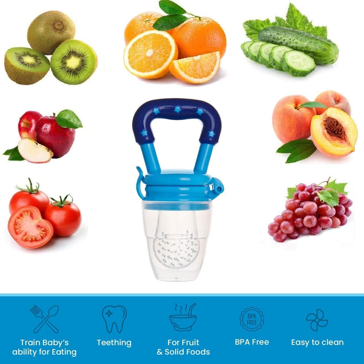 Smart Silicone Fruit Food Feeder & Soother Pacifier for Babies & Toddlers
