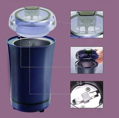 Portable Mini Mixer & Grinder - Powerful Electric Coffee Bean, Spice & Dry Fruit Grinder for Home, Travel & Office